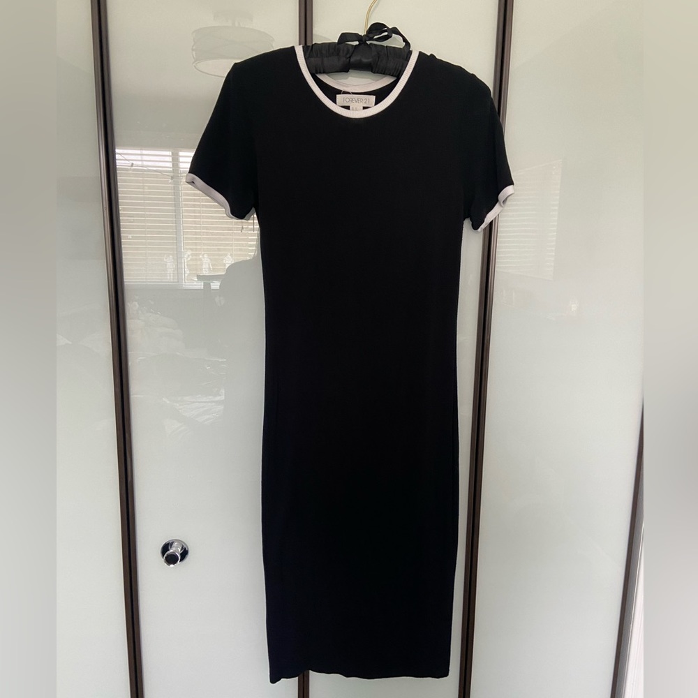 Tight black midi dress